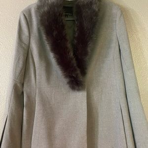 Banana Republic size 14 gray faux fur blazer.
